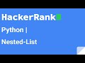 06 Python Nested List | HackerRank