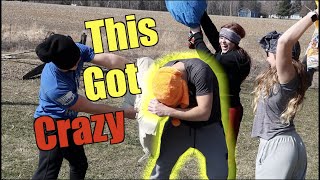 Extreme Pillow Fight Blindfolded!