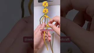 Make a Sunflower Friendship Bracelet in 60s! #braceletmaking #diycrafts#friendshipbracelet #crochet