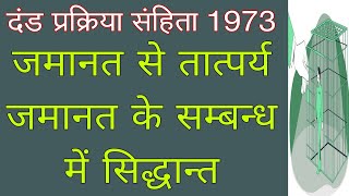 जमानत से तात्पर्य || जमानत के सम्बन्ध में सिद्धान्त || दंड प्रक्रिया संहिता 1973 || Bail