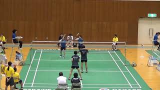 2015年IH バドミントン 女子 ダブルス 2回戦  辻田・田中（四天王寺 大阪）vs 佐々木・福島（富山国際大付 富山）