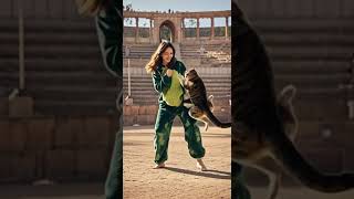 Funny Battle: Cat vs Woman – Who Will Win?