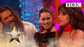 Camila Cabello hilarious fangirl moment over Emilia Clarke & Jason Momoa | Graham Norton Show - BBC