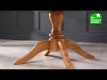 Solid Oak Round 4 Seater Dining Table with Pedestal Base