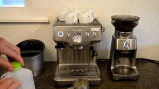 Making coffee with the Breville Infuser cappuccino machine