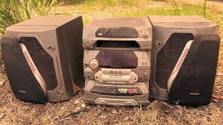 Restoration Vintage Panasonic CD 5 Disc Cassette Tape // Restore Old Stereo radio Cassette Player