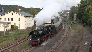 GDR express train with steam locomotive 35 1106 | great steam train sound! (4K)