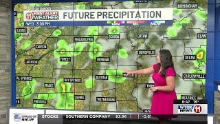 Clouds and showers roll in to Wednesday... Tori Alvarado's First Alert Weather Forecast 8/13/25