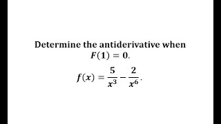 The Antiderivative of a Function Using Negative Exponents