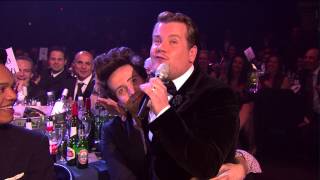 Nick Grimshaw \u0026 James Corden Share a Kiss | BRITs 2013