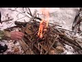 winter survival bushcraft. february in the white mts nh usa.