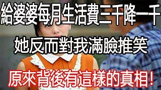 給婆婆每月生活費三千降一千，她反而對我滿臉推笑，原來背後有這樣的真相！