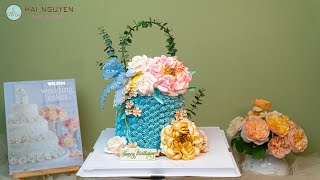 How to Pipe Some Beautiful Flowers To Decorate the Cake with Pretty Flower Baskets