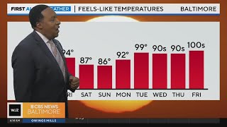 Tuesday's the coolest day of the week in Maryland before heat kicks in. Here's what to expect