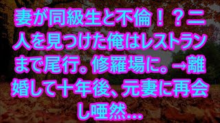 二人を見つけた俺はレストランまで尾行。修羅場に。→離婚して十年後、元妻に再会し唖然…【泣ける話】