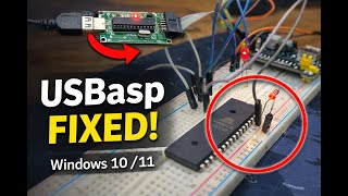 How to Program ATmega16 on Breadboard | USBasp on Windows 10/11 (AVRDUDESS)
