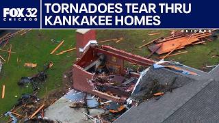 Homes ripped open after tornado strikes Kankakee, Illinois