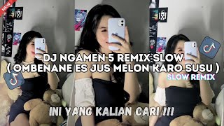 DJ NGAMEN 5 REMIX SLOW ( OMBENANE ES JUS MELON KARO SUSU ) SLOW REMIX TERBARU NIH YANG DI CARI CARI