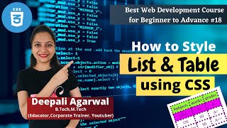 List & Table Styling using CSS | CSS Tutorial | Web Development Course 2022 #18