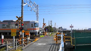 東海道本線【№349】瀬戸川踏切・走行・通過映像（焼津駅⇔用宗駅）静岡県焼津市浜当目（JR東海・鉄道・旅客・列車・電車）