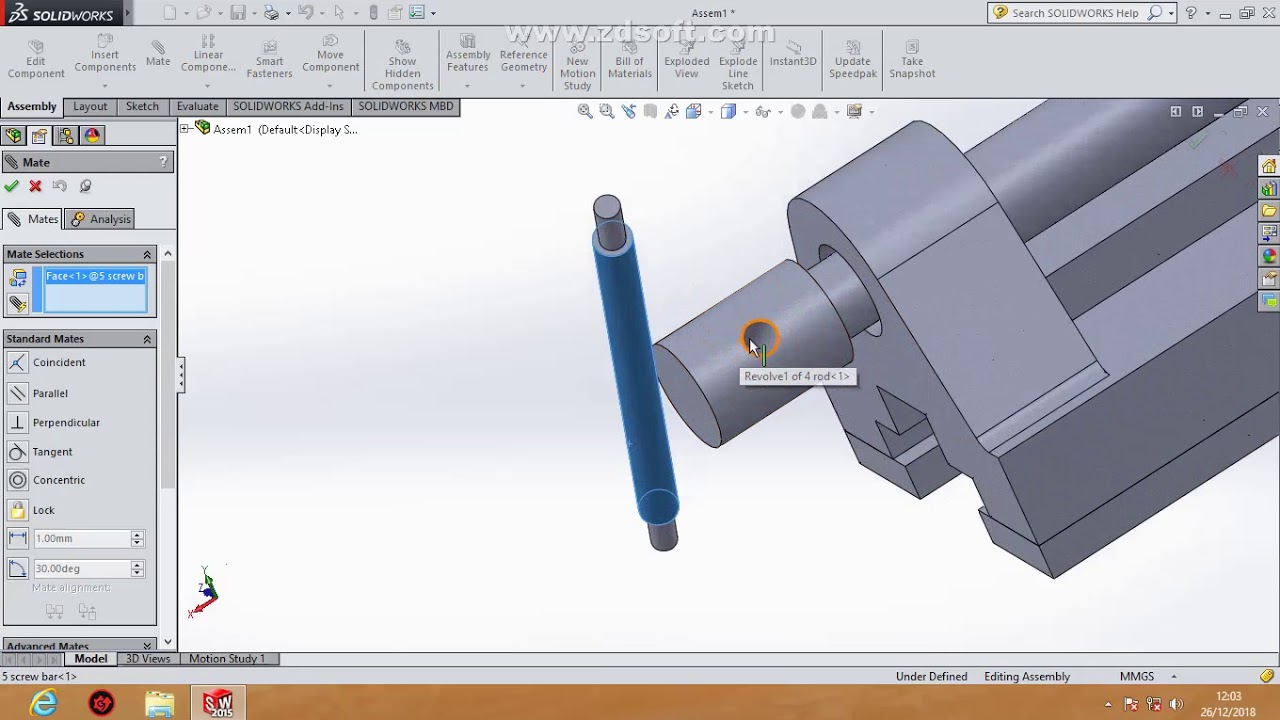 BENCH VICE ASSEMBLY AND MOTION STUDY IN SOLIDWORKS - YouTube