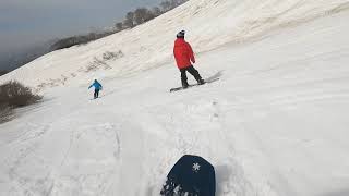 2024年4月27日月山スキー場でスノースクート　沢コース