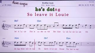 💖Brother louie/Modern talking  👍MR,노래방, 악보, 코드,Karaoke With Sheet  Music,カラオケ