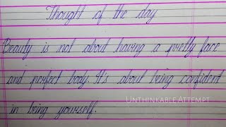 Thought of the day|English Handwriting Practice|Cursive Writing|Life Quotes|Unthinkable Attempt|
