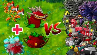 PVZ FUSION :( HARD MODE ) TEAM RED ULTIMATE PLANTS VS ALL ZOMBIE HIGHER HEALTH ( CREATE CUSTOM MODE)