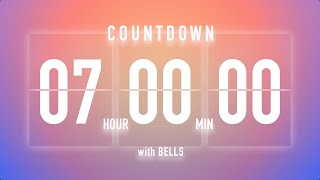 7 Hours Countdown Timer Flip Clock / + Bells 🔔🌅
