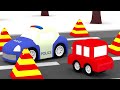 le travail de la voiture de police dessin animé hd pour enfants 4 voitures colorées