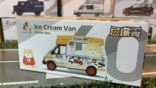 unboxing No.60 微影 Tiny Diecast ice cream van, cream bro, (00965)