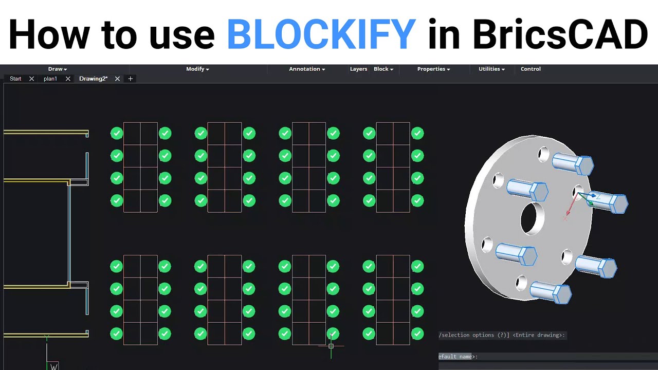 How To Use Blockify In Bricscad Youtube