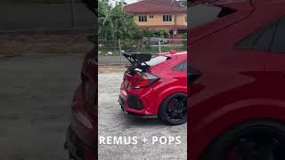 #civictyper #civicfk8  #fk8  Remus + pops and bangs exhaust Honda civic type R fk8