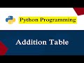 Python Program To Print Addition Table