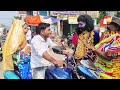 man dressed as yamraj disciplining motorists riding without helmets in nayagarh