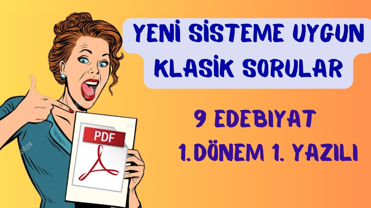 9. SINIF EDEBİYAT 1. DÖNEM 1. YAZILI 2023 - Açık Uçlu Soru - Klasik ...