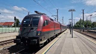 Einfahrt des Regionalzug 6026 und railjet Xpress 862+RJX 62 am 19.05.2023 in St. Pölten Hbf