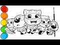 Menggambar dan mewarnai Tom Heroes Super kreatif untuk anak | #talkingtomheroes | Lagu Anak-anak