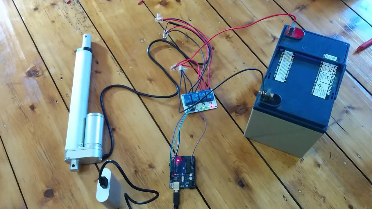 Arduino Controlled Linear Actuator Through Relay - YouTube