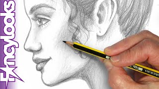 Cómo dibujar un perfil de mujer a lápiz, sin copiar