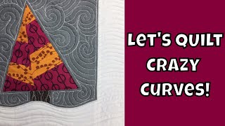 Machine Quilting Crazy Curves on the Wonky Christmas Tree Quilt