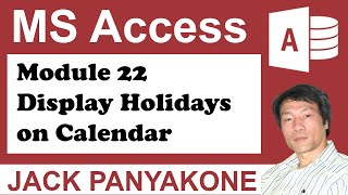 CMS Module 22 Display holidays on the calendar in Microsoft Access