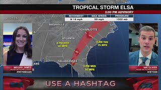 Tropical Storm Elsa weakening as it moves inland after Florida landfall, heading toward US east coas