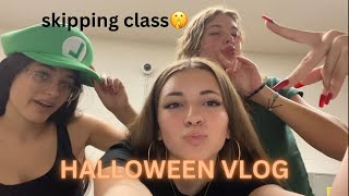 halloween school vlog + grwm + skipping class