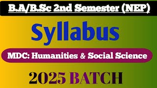 BA 2nd Semester MDC Syllabus 2025 ll Final Examination 2025 NEP Guwahati University Assamese Medium.