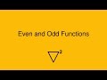 Even and Odd Functions