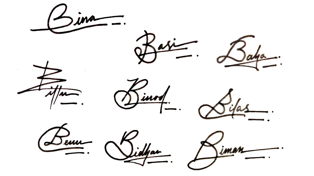 Ideas Of Signature "B" | B Signature Tutorial | #signature # ...