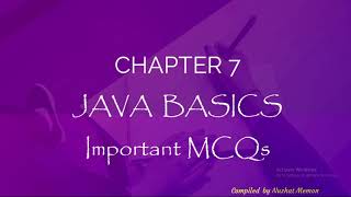 Std 12 Computer Chapter 7 Java Basics Important MCQs