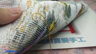 十字绣 _  美丽花园走针法 _ 半针绣 5 ( 视频只供参考，没有解说 ) _ cross stitch tutorial